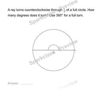 Connect angle measures to a circle — Grade 4 problem preview