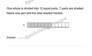 Connect unit fractions to a whole — Grade 4 problem preview