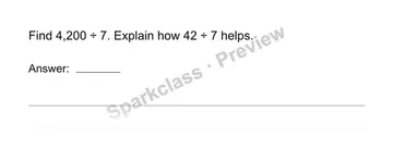 Divide using place value and compatible numbers — Grade 4 problem preview