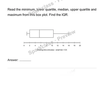 Use box plots, quartiles and interquartile range — Grade 6 problem preview