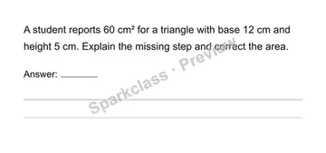 Derive and apply triangle area — Grade 6 problem preview