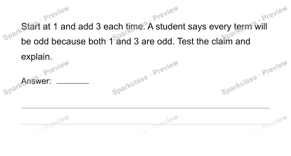 Generate and explain a number pattern — page 1