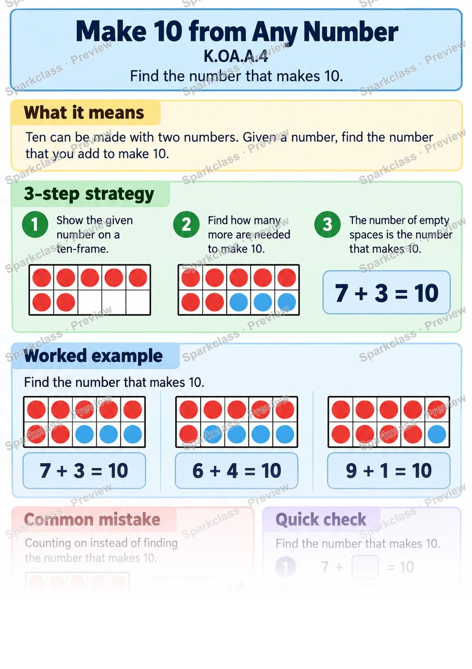 Knowledge Guide · Make 10 from Any Number — page 1