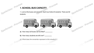 1School bus capacity — Grade 5 problem preview