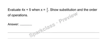 Substitute values into expressions and formulas — Grade 6 problem preview