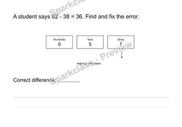 Fix a subtraction error — Grade 2 problem preview