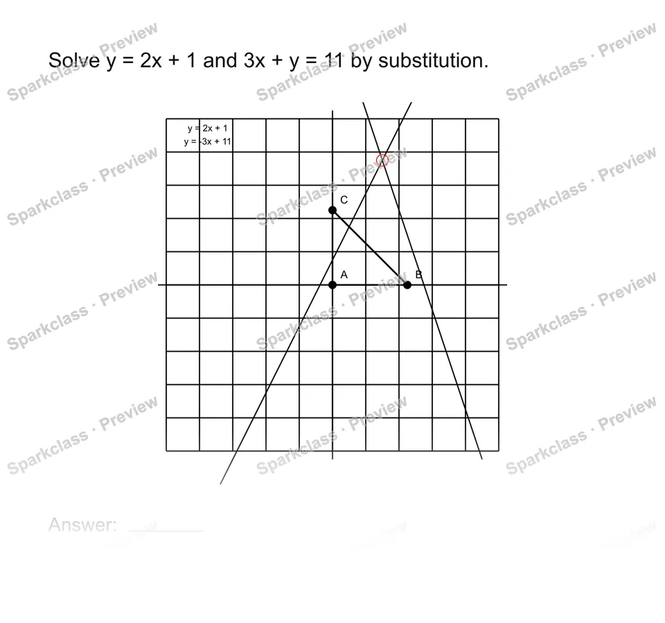 Solve a system by substitution — page 1
