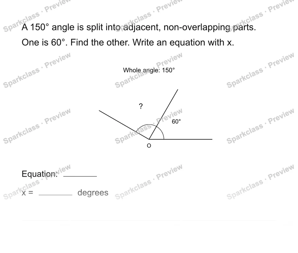 Find an unknown angle — page 1