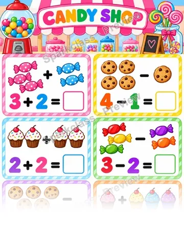 Basic Add and Subtract Within 5 — Kindergarten worksheet preview