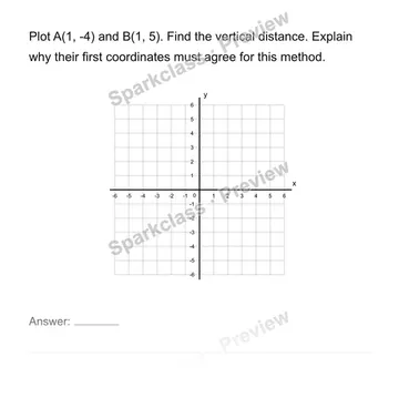 Use four quadrants, reflections and axis-aligned distances — Grade 6 problem preview
