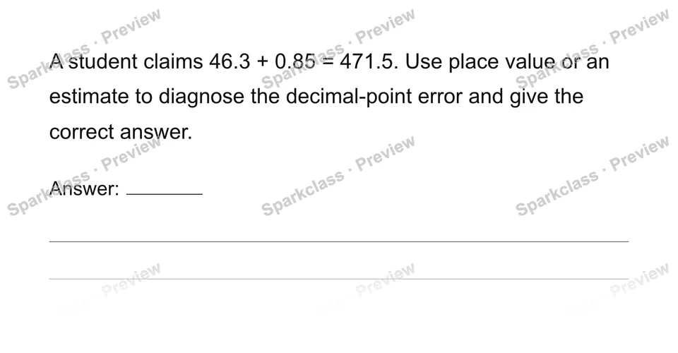 Compute with multi-digit decimals — page 1