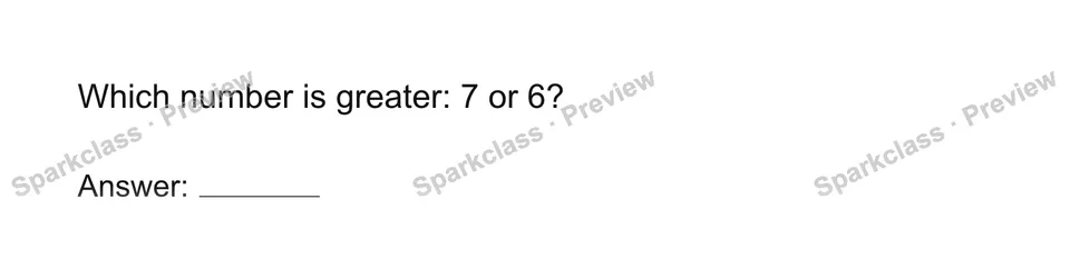 Compare written numerals 1-10 — page 1