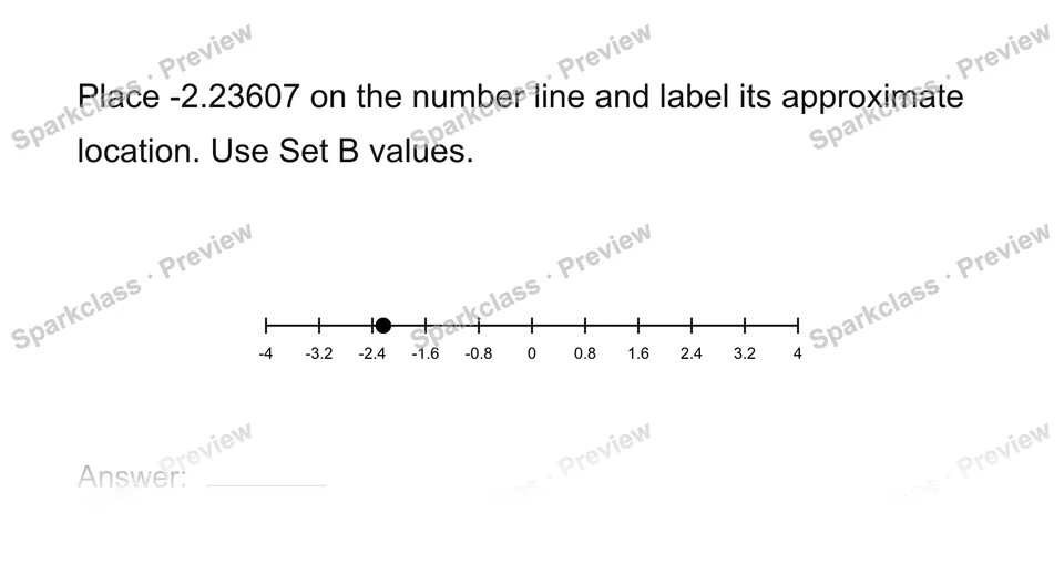 Place real numbers on a number line — page 1