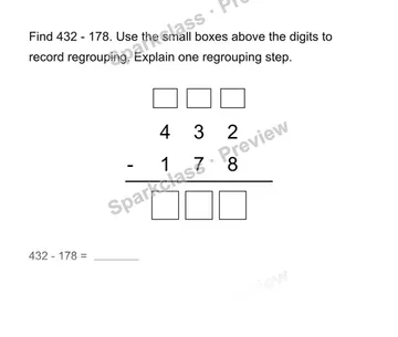 Subtract whole numbers — Grade 4 problem preview