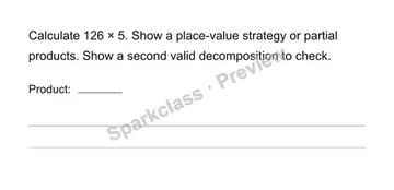 Area and partial products — Grade 4 problem preview