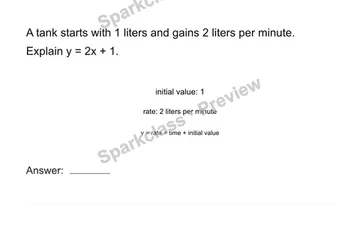 Explain a function in context — Grade 8 problem preview
