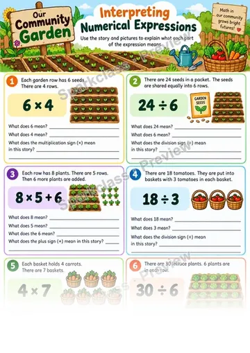 Interpret Numerical Expressions — Grade 5 worksheet preview