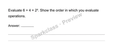 Use conventional order of operations — Grade 6 problem preview
