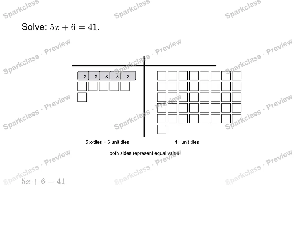 Solve a two-step equation — page 1