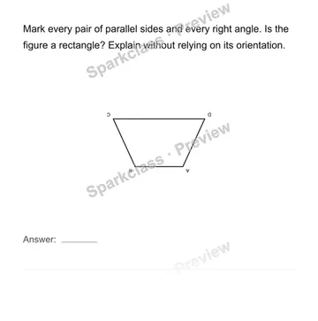 Classify a rotated quadrilateral — Grade 4 problem preview