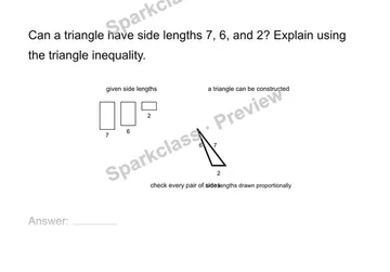 Test triangle existence — Grade 7 problem preview