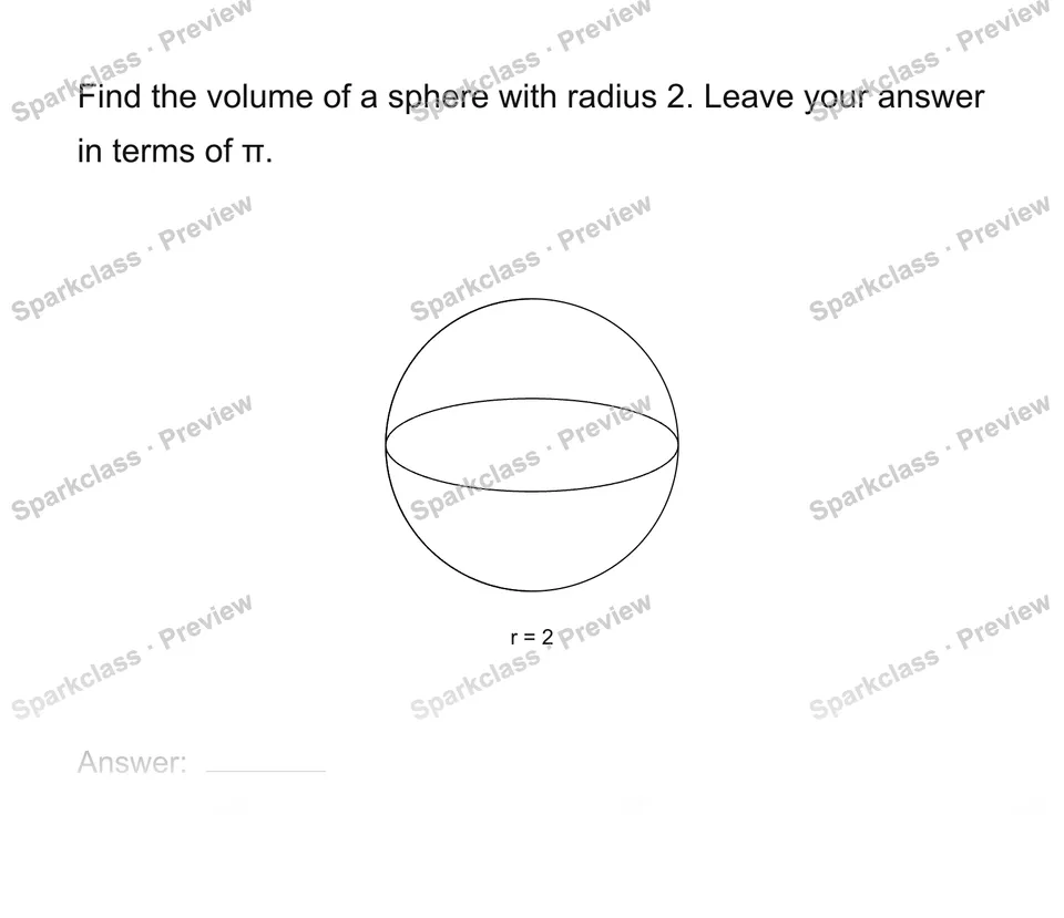 Find a cone or sphere volume — page 1