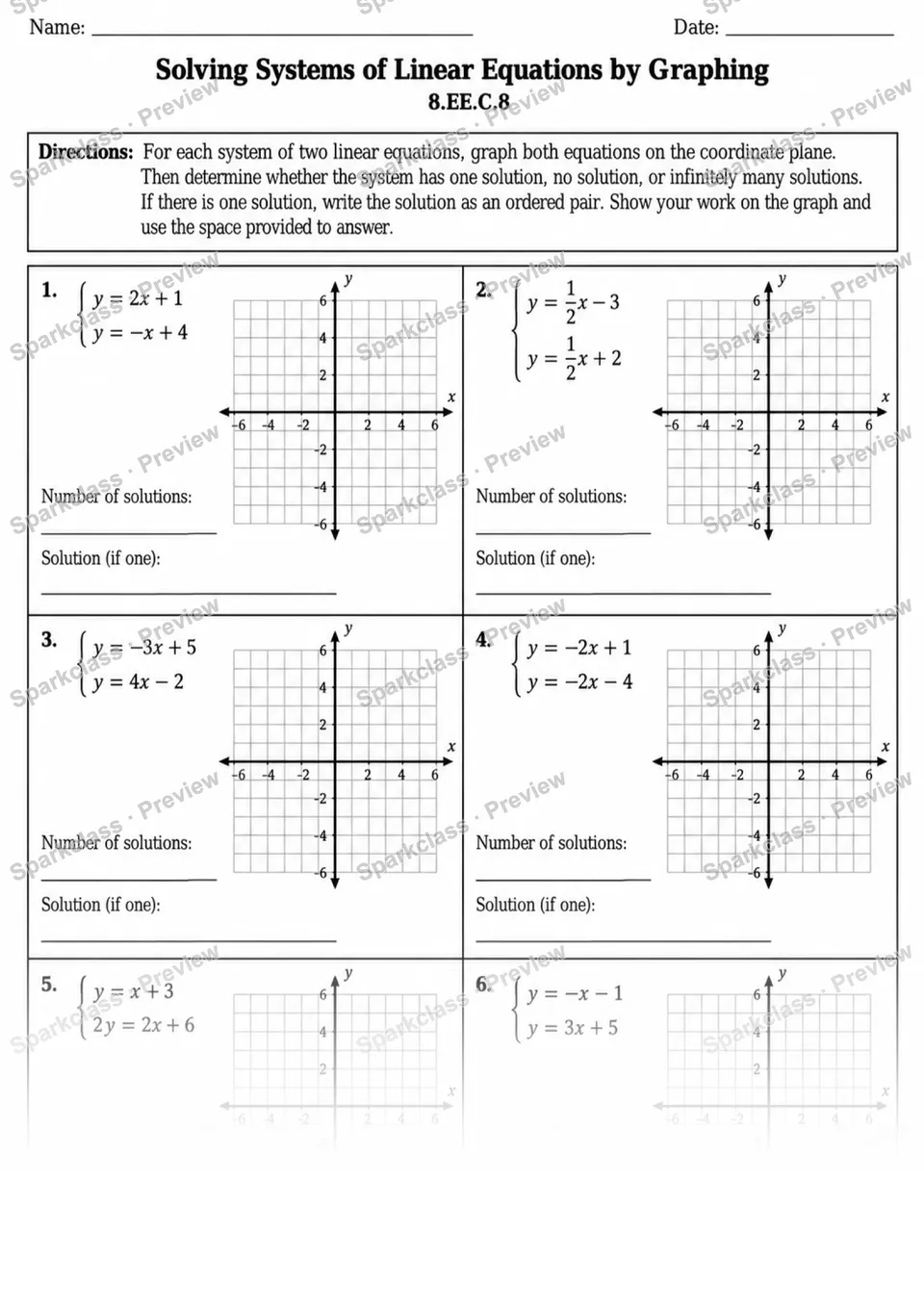 8.EE.C.8 · 8 Systems Graphing Solution Types V2 — page 1
