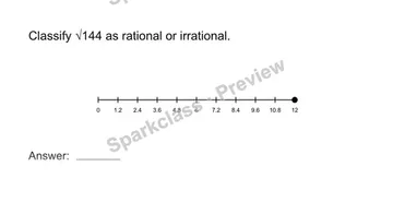 Classify rational and irrational numbers — Grade 8 problem preview