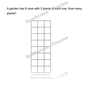 Solve an array situation — Grade 3 problem preview