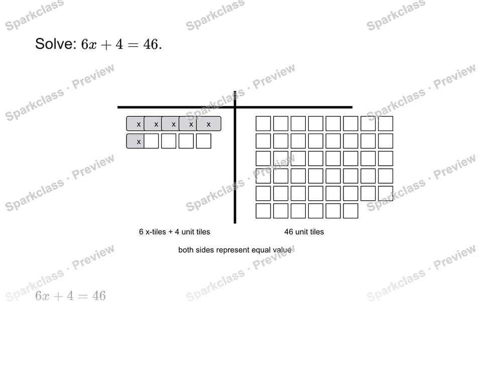 Solve a two-step equation — page 1