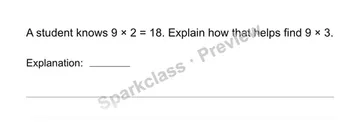 Explain a fact strategy — Grade 3 problem preview