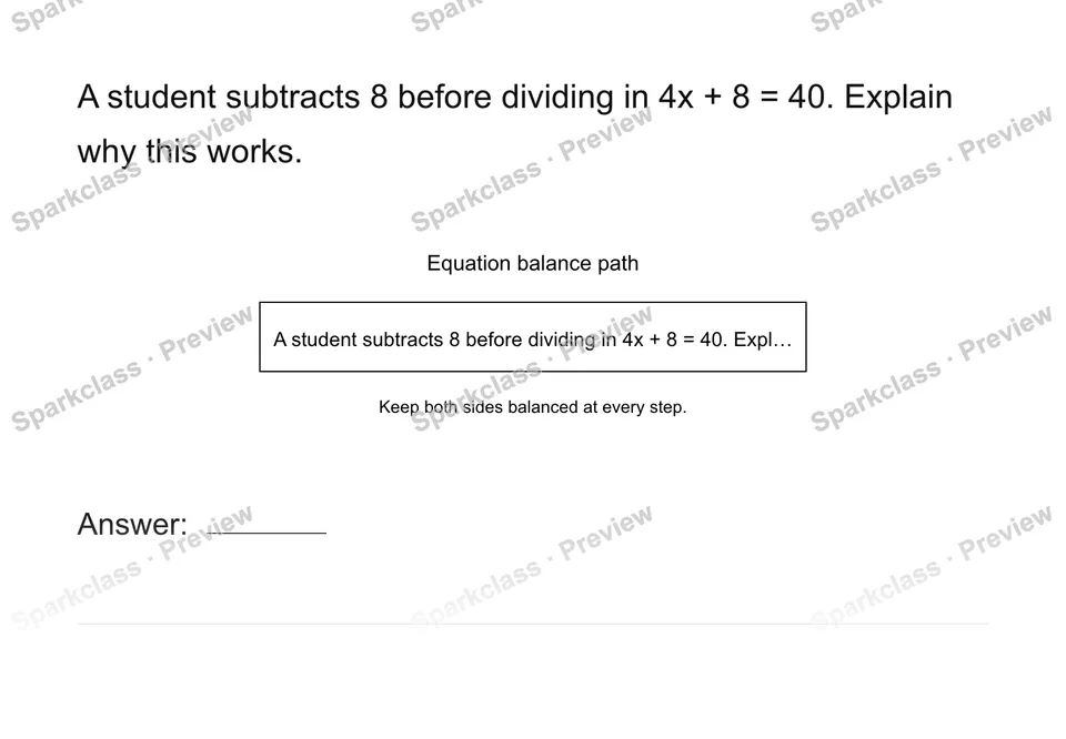 Explain an algebra error — page 1