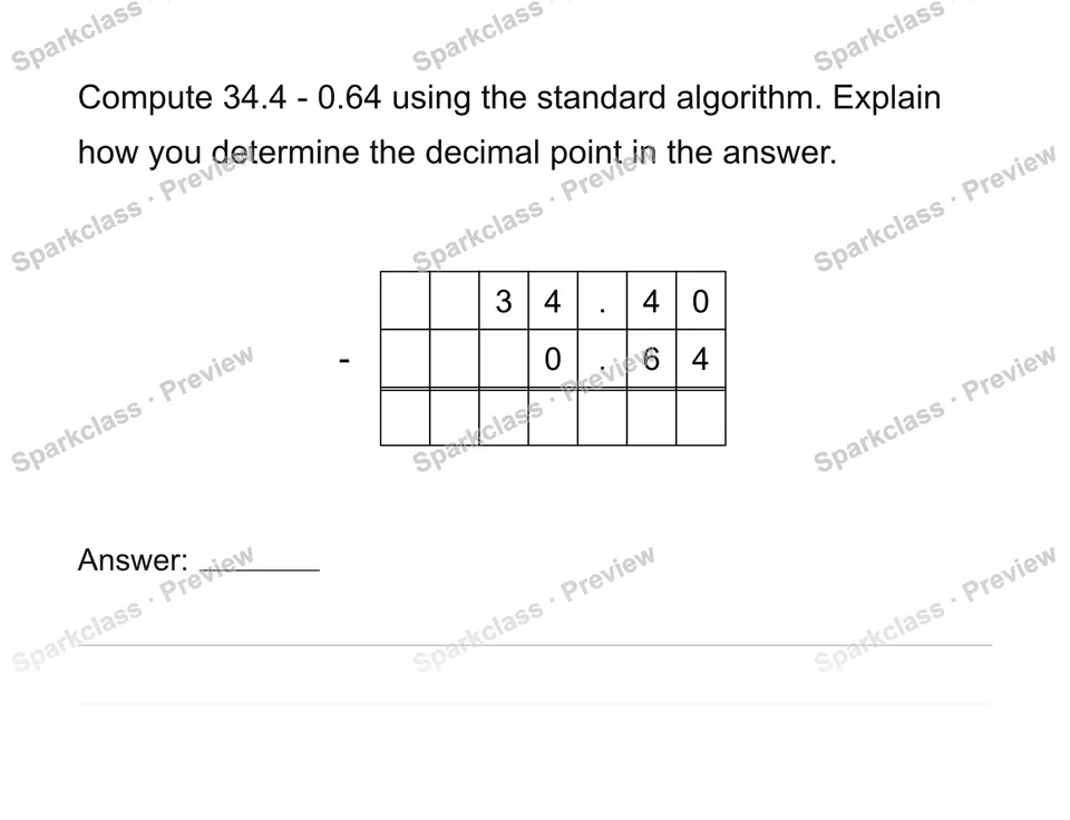 Compute with multi-digit decimals — page 1