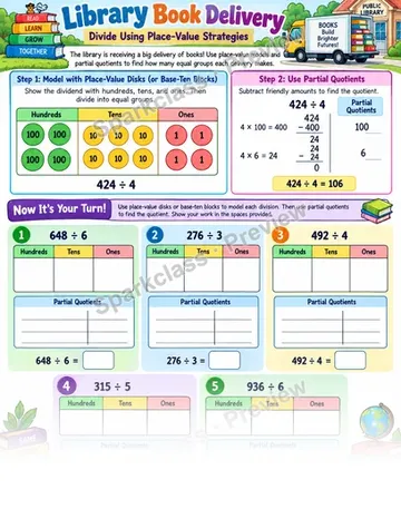Divide With Place Value Strategies — Grade 4 worksheet preview