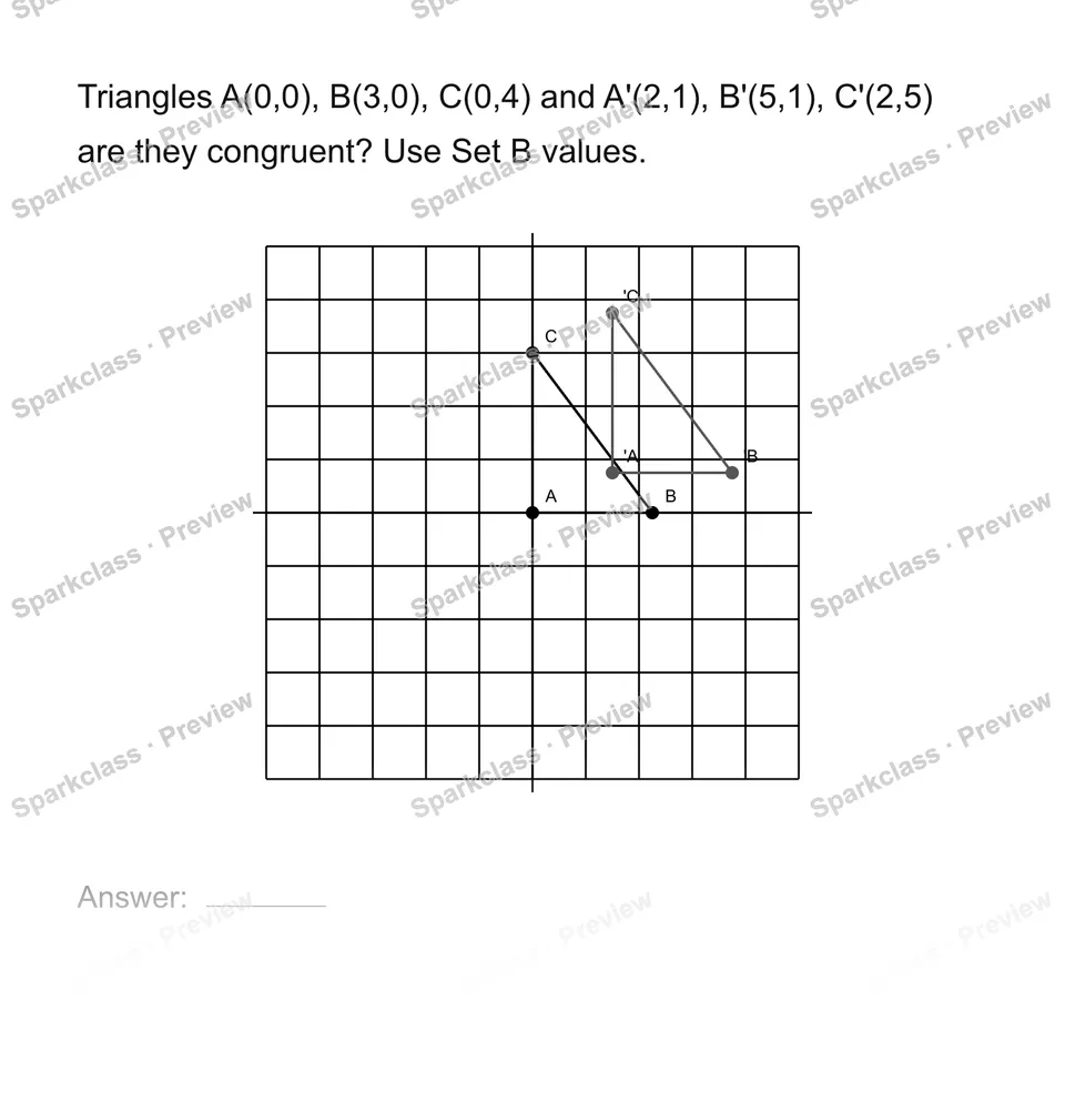 Use coordinates to test congruence — page 1