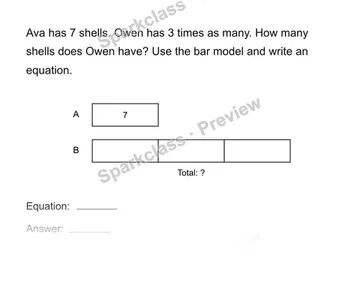 Model an unknown quantity — Grade 4 problem preview