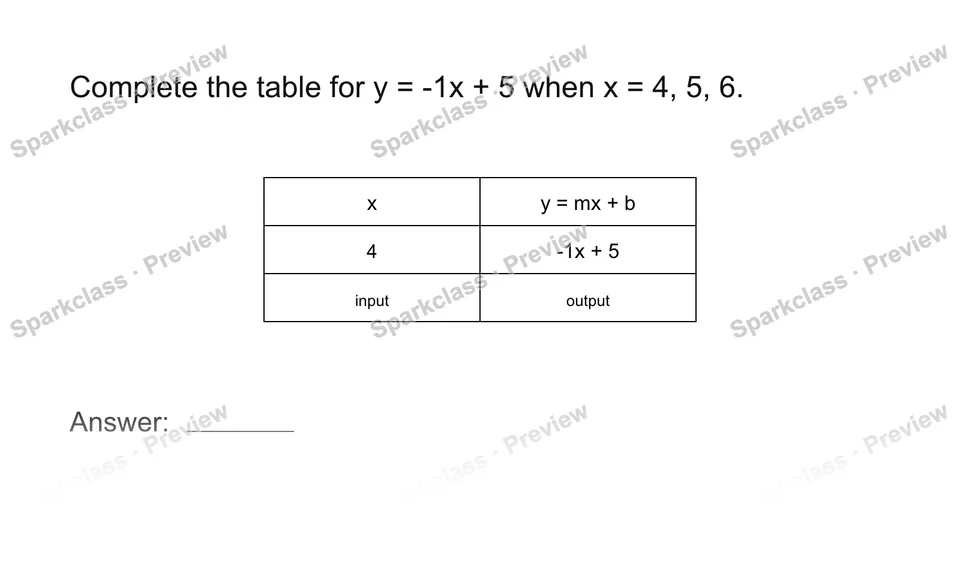 Complete a function table — page 1