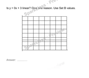Recognize a linear function — Grade 8 problem preview