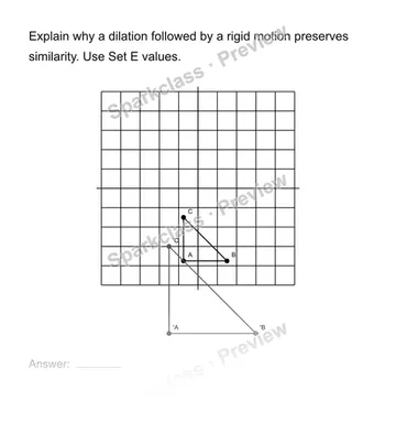 Explain why a transformation preserves similarity — Grade 8 problem preview