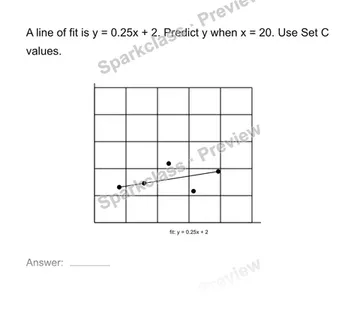 Use a line of fit to predict — Grade 8 problem preview