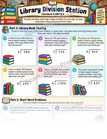 Divide Multi-Digit Numbers — Grade 5 worksheet preview