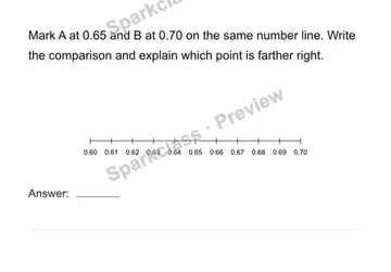 Compare on one number line — Grade 4 problem preview