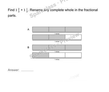 Add mixed numbers — Grade 4 problem preview