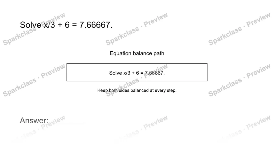 Solve an equation with fractions — page 1