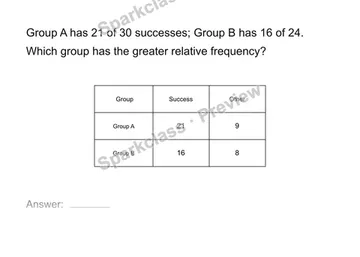 Compare relative frequencies — Grade 8 problem preview