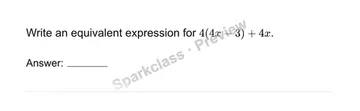 Generate an equivalent expression — Grade 7 problem preview