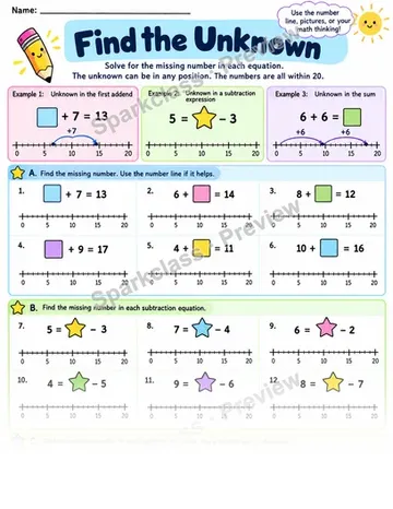 Unknown All Positions — Grade 1 worksheet preview