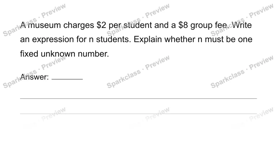 Use variables for unknowns and varying quantities — page 1