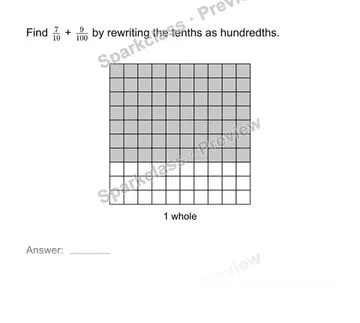 Add tenths and hundredths — Grade 4 problem preview