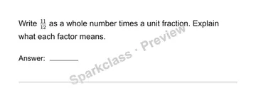 Express a fraction as unit-fraction multiples — Grade 4 problem preview
